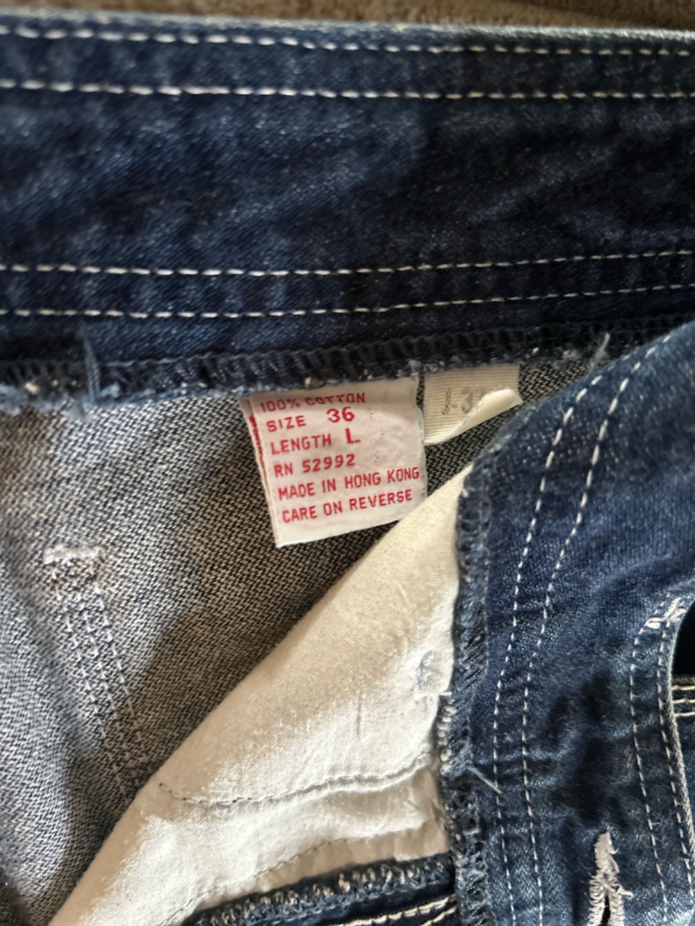 Vintage 80's Jordache Dark Denim Blue with Embroidered Pockets Size 36 - Picture 10 of 12